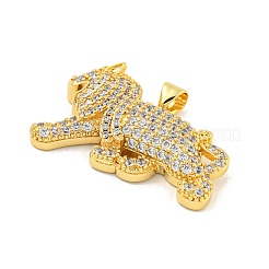 Rack Plating Brass Micro Pave Clear Cubic Zirconia Pendants&nbsp;KK-K341-63G