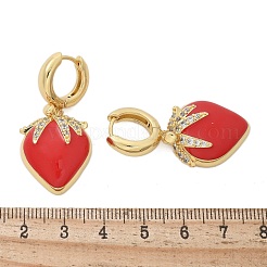 Brass Micro Pave Cubic Zirconia Hoop Earrings&nbsp;EJEW-R016-09G