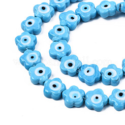 Handmade Evil Eye Lampwork Beads Strands&nbsp;LAMP-N029-008B