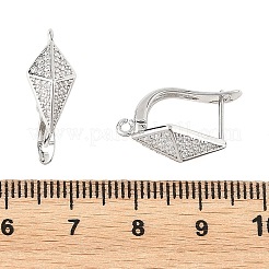 SHEGRACE Brass Micro Pave Cubic Zirconia Hoop Earring Findings&nbsp;XGRQ79841-936P