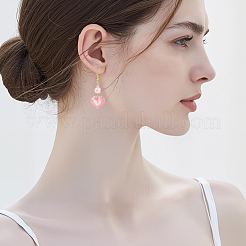 48個12スタイルアロイエナメルペンダント  ハートチャーム  ミックスカラー  16~19.5x13~21x1.5~4mm  穴：1.5~3mm  4個/スタイル&nbsp;ENAM-SC0007-73