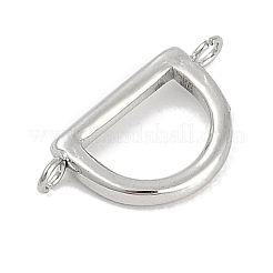 304ステンレススチールレターコネクタチャーム  ステンレス鋼色  文字d  12x6.5x2mm  穴：1.2mm&nbsp;STAS-M108-01P-04