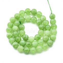 天然石クォーツビーズ連売り  染め  ラウンド  模造ペリドット  淡緑色  8~8.5mm  穴：0.9~1mm  約45~47個/連  14.96~15.35インチ（38~39cm）&nbsp;G-N355-8mm-33