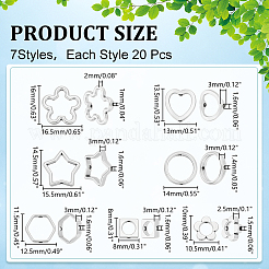 140Pcs 7 Styles Alloy Bead Frame&nbsp;FIND-WR0012-39