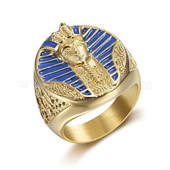 304 Stainless Steel and Enamel Finger Rings for Men&nbsp;FS-WGE3B17-04