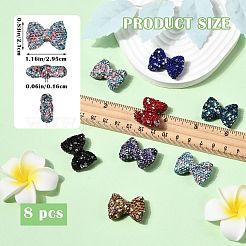 8Pcs 8 Styles Handmade Polymer Clay & Rhinestone Beads&nbsp;CLAY-SZ0002-11