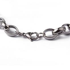 Tarnish Resistant Heart 304 Stainless Steel Link Necklaces and Bracelets Jewelry Sets&nbsp;SJEW-F132-08P