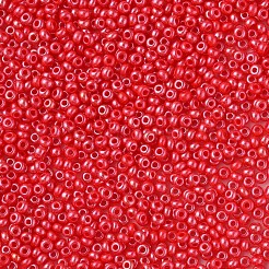 11/0 チェコ不透明ガラスシードビーズ  光沢のある  ラウンド  クリムゾン  2.2x1.5mm  穴：0.7mm  約500 G /袋&nbsp;SEED-N004-003B-22