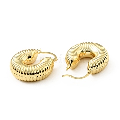 Brass Croissant Chunky Hoop Earrings for Women&nbsp;LS-KK-D080-16G-01