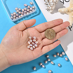 1 連売り天然養殖淡水真珠ビーズ 連売り  ポテト  プラム  6.5~9x6.5~7.5mm  穴：0.6mm  約52~54個/連  13.58~13.98インチ（34.5~35.5cm）&nbsp;PEAR-SC0001-39