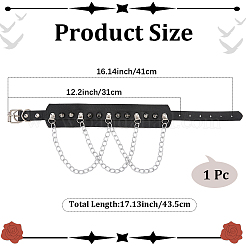 1Pc Punk PU Leather Necklaces&nbsp;NJEW-CL0001-24