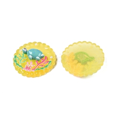 Ocean Theme Flat Round Resin Cabochons&nbsp;CRES-T025-02G