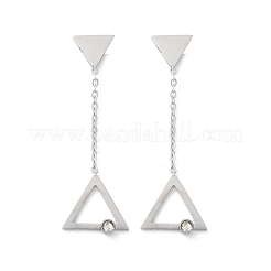 304 Stainless Steel Rhinestone Stud Earrings&nbsp;EJEW-Z089-17P