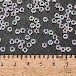 トーホー 6/0 デミラウンドビーズ  日本製シードビーズ  （161f）透明なabフロストクリスタル  4x1.9mm  穴：1.5mm  約1500個/50g&nbsp;Y-SEED-DR06-0161F