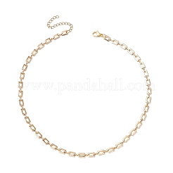 Brass Rectangle Link Chains Necklaces for Women&nbsp;NJEW-JN05145-01
