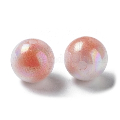 ツートンの不透明アクリルビーズ  ラウンド  サンゴ  10mm  穴：1.8mm  約489個/240g&nbsp;LS-SACR-P024-01B-W13