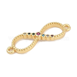 Brass Micro Pave Colorful Cubic Zirconia Infinity Connector Charms&nbsp;KK-Q028-65G
