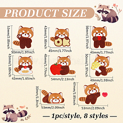 8Pcs 8 Styles Bear Theme Polyester Clothing Patches&nbsp;PATC-MA0001-60