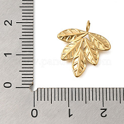 PVD真空メッキ201ステンレススチールペンダント  リーフチャーム  18KGP本金メッキ  18x16x3mm  穴：2mm&nbsp;STAS-C111-13G