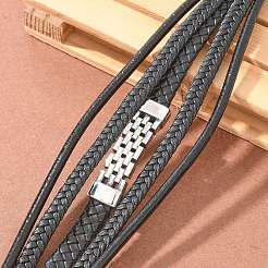 Braided Microfiber Leather Multi-strand Bracelets&nbsp;BJEW-Q010-06A