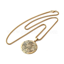 201 Stainless Steel Pendant Necklaces&nbsp;NJEW-K253-01G