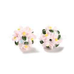 Luminous Polymer Clay Rhinestone Floral Ball Beads&nbsp;CLAY-U002-01E