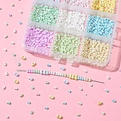 45g9色ガラスシードビーズ  ピーナッツ  ミックスカラー  3.5~4x2~2.5x2~2.3mm  穴：0.8mm  約5g /カラー&nbsp;SEED-YW0002-54B