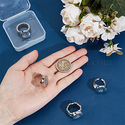 4Pcs 4 Styles Alloy Interchangeable Snap Stretch Ring Settings&nbsp;RJEW-DR0001-06A