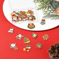 20Pcs 10 Styles Christmas Theme Alloy Enamel Pendants&nbsp;ENAM-FS0002-13