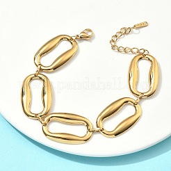 304 Stainless Steel Oval Link Chain Bracelets for Women&nbsp;BJEW-D456-05G