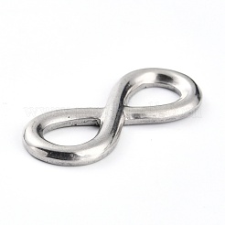 変色しない304ステンレススチールリンクコネクター  無限大  ステンレス鋼色  15x36x2mm  穴：11x8mm&nbsp;STAS-B005-07P