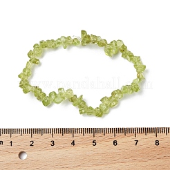 ユニセックス チップ ナチュラル ペリドット ビーズ ストレッチ ブレスレット  内径：1-3/4~2インチ（4.5~5cm）&nbsp;BJEW-S143-51