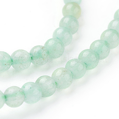 天然石グリーンアベンチュリンビーズ連売り  染め＆加熱  ラウンド  薄緑  4mm  穴：1mm&nbsp;G-G099-4mm-17