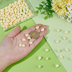 染色された合成サンゴビーズ150個  DIYのジュエリーには  ジャスミンの花  乳白色  10.5~11x8~9mm  穴：1mm&nbsp;CORA-PH0001-02A