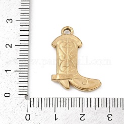 304ステンレスペンダント  カウボーイブーツチャーム  18KGP本金メッキ  26.5x19x3.5mm  穴：2mm&nbsp;LS-STAS-D366-04B-G