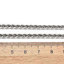 変色しない304ステンレススチールロープチェーンネックレス  ステンレス鋼色  17.7インチ（45cm）  2.3mm&nbsp;X-STAS-M174-014P-B