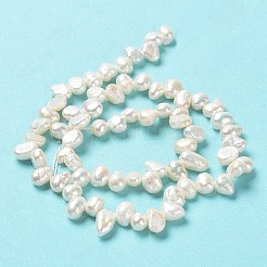 天然ケシパールビーズ連売り  養殖淡水パール  グレード4 A  バロック真珠  ライス  アンティークホワイト  7~10x5~6.5x4~4.5mm  穴：0.7mm  約69~74個/連  13.78''（35センチメートル）&nbsp;PEAR-J007-52