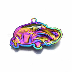 レインボーカラーアロイペンダント  カドミウムフリー＆ニッケルフリー＆鉛フリー  車  27x39x5mm  穴：2mm&nbsp;PALLOY-N163-123-NR