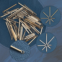 32個8スタイル真鍮ペンダント  バー  18KGP本金メッキ  15~40x2x2mm  穴：0.8~1mm  4個/スタイル&nbsp;KK-SC0003-03