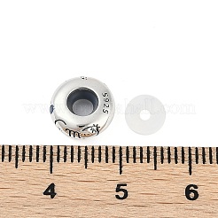 スターリングシルバーのカラフルなキュービックジルコニアのヨーロッパビーズ925個  ロンデルビーズ  蠍座  9.5x3.5mm  穴：4.5mm&nbsp;STER-R005-01AS-08