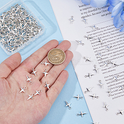チベットスタイルの亜鉛合金ペンダント200個。  スターのチャーム  アンティークシルバー  14.5x9x2.5mm  穴：1.6mm&nbsp;TIBEP-DC0001-40