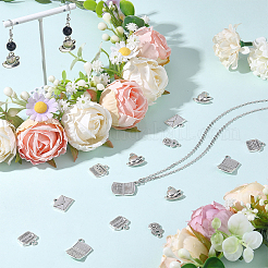 50pcs5スタイルチベットスタイルアロイペンダント  混合図形  アンティークシルバー  14.5~21x10~14.5x1.5~3.5mm  穴：1.5~2.5mm  10個/スタイル&nbsp;FIND-SC0021-96