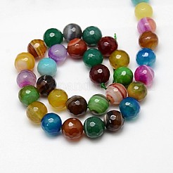 Natural Striped Agate/Banded Agate Beads Strands&nbsp;G-G581-10mm-17