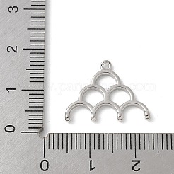 真鍮チャーム  カドミウムフリー＆ニッケルフリー＆鉛フリー  半円チャーム  プラチナメッキ  12.5x19x2mm  穴：1mm&nbsp;KK-U052-17P