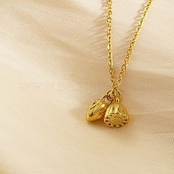 Lotus Pod 304 Stainless Steel Pendant Necklaces for Women&nbsp;TL8108-1