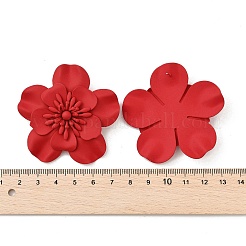 合金スタンドピアス  花  レッド  54x56mm&nbsp;EJEW-K304-04