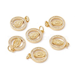 Rack Plating Brass Micro Pave Cubic Zirconia Pendants&nbsp;ZIRC-C040-44G-02