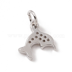 Brass Micro Pave Cubic Zirconia Charms&nbsp;ZIRC-F132-47P
