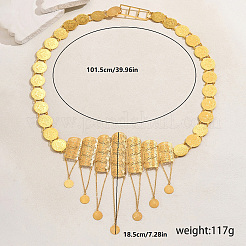Luxurious Elegant Zinc Alloy & Brass Material Floral Tassel Coin Pendant Waist Chains for Women&nbsp;ZU0356