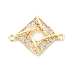Brass Clear Cubic Zirconia Connector Charms&nbsp;KK-B134-28G